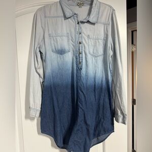 Dip Dye Denim Shirt (Lightweight Material)